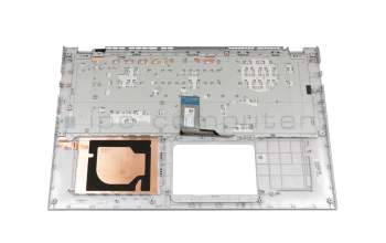 Teclado incl. topcase DE (alemán) plateado/plateado original para Asus VivoBook 15 F512UA
