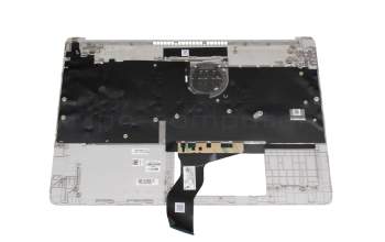Teclado incl. topcase DE (alemán) plateado/plateado original para HP 15s-eq3000