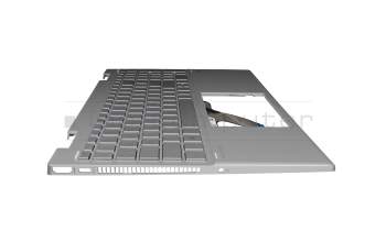 Teclado incl. topcase DE (alemán) plateado/plateado original para HP Pavilion x360 15-er0000