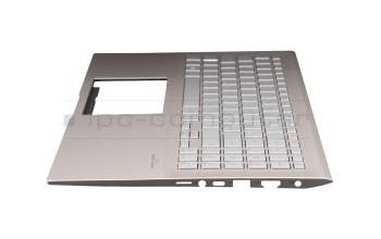 Teclado incl. topcase DE (alemán) plateado/rosé con retroiluminacion original para Asus VivoBook S15 S531FL