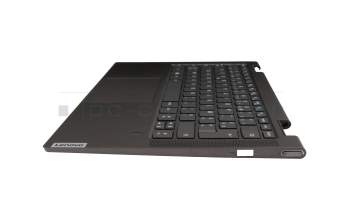 Teclado incl. topcase FR (francés) gris/canaso con retroiluminacion original para Lenovo Yoga C740-14IML (81TC)
