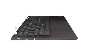 Teclado incl. topcase FR (francés) gris/canaso con retroiluminacion original para Lenovo Yoga C740-14IML (81TC)