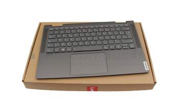 Teclado incl. topcase FR (francés) gris/canaso con retroiluminacion original para Lenovo Yoga C740-14IML (81TC)