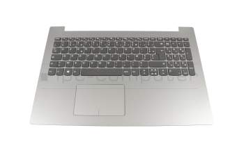 Teclado incl. topcase FR (francés) gris/plateado con retroiluminacion original para Lenovo IdeaPad 320-15ABR (80XS/80XT)