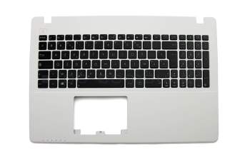 Teclado incl. topcase FR (francés) negro/blanco original para Asus F552CL