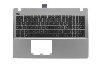 Teclado incl. topcase FR (francés) negro/canaso original para Asus F550LAV