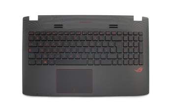 Teclado incl. topcase FR (francés) negro/negro con retroiluminacion original para Asus ROG GL552VW