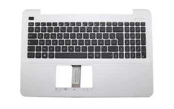 Teclado incl. topcase FR (francés) negro/plateado original para Asus K555LJ