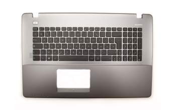 Teclado incl. topcase FR (francés) negro/plateado original para Asus R751LB