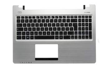 Teclado incl. topcase FR (francés) negro/plateado original para Asus VivoBook S550CA