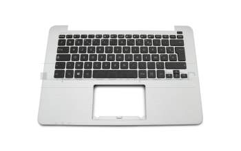 Teclado incl. topcase FR (francés) negro/plateado original para Asus X302UJ