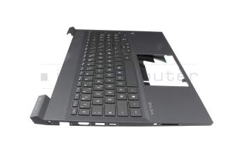 Teclado incl. topcase FR (francés) plateado/negro con retroiluminacion original para HP 14s-fq0000