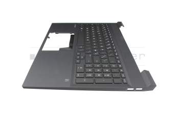 Teclado incl. topcase FR (francés) plateado/negro con retroiluminacion original para HP Victus 16-e0000