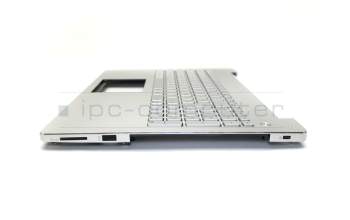 Teclado incl. topcase FR (francés) plateado/plateado con retroiluminacion original para Asus N550JV