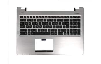 Teclado incl. topcase GR (griego) negro/plateado original para Asus K56CB