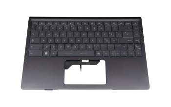 Teclado incl. topcase IT (italiano) gris/negro con retroiluminacion original para MSI Modern 14 B11M/B11MW (MS-14D2)