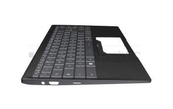 Teclado incl. topcase IT (italiano) gris/negro con retroiluminacion original para MSI Modern 14 B11MOU-861
