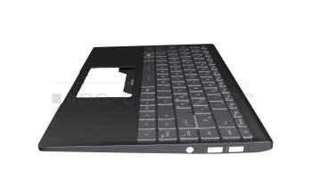 Teclado incl. topcase IT (italiano) gris/negro con retroiluminacion original para MSI Modern 14 B11MOU-861