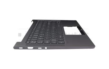 Teclado incl. topcase ND (nórdico) gris/canaso con retroiluminacion original para Lenovo Yoga Slim 7-14ARE05 (82A2)