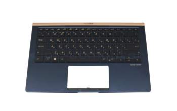 Teclado incl. topcase RU (ruso) negro/azul con retroiluminacion original para Asus ZenBook 14 UX433FA