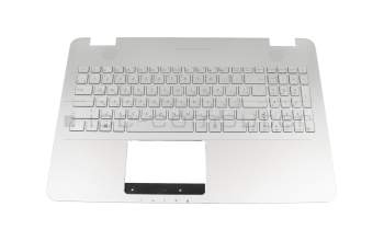Teclado incl. topcase UA (ucraniano) plateado/plateado con retroiluminacion original para Asus N551JX
