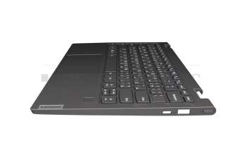 Teclado incl. topcase UAE (árabe) gris/canaso con retroiluminacion original para Lenovo Yoga C640-13IML (81UE)