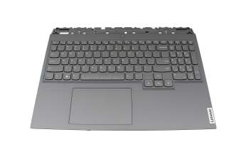 Teclado incl. topcase US (Inglés) gris/canaso con retroiluminacion original para Lenovo Legion Pro 5-16ARH7H (82RG)