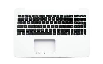 Teclado incl. topcase US (Inglés) negro/blanco original para Asus K555LJ