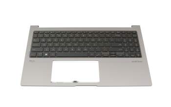 Teclado incl. topcase US (Inglés) negro/canaso con retroiluminacion original para Toshiba Satellite S50W-C
