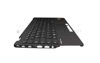 Teclado incl. topcase US (Inglés) negro/negro con retroiluminacion original para Fujitsu LifeBook U9312