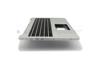 Teclado incl. topcase US (Inglés) negro/plateado original para Asus Transformer Book Flip TP550LA