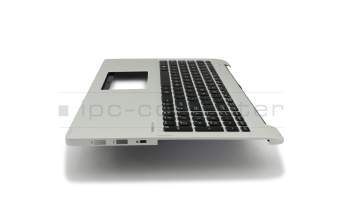 Teclado incl. topcase US (Inglés) negro/plateado original para Asus Transformer Book Flip TP550LA