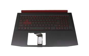 Teclado incl. topcase US (Inglés) negro/rojo/negro con retroiluminacion (Nvidia 1060) original para Acer Nitro 5 (AN515-52)