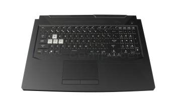 Teclado incl. topcase US (Inglés) negro/transparente/canaso con retroiluminacion original para Asus TUF Gaming A17 FA706QR