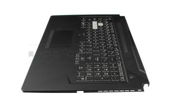 Teclado incl. topcase US (Inglés) negro/transparente/canaso con retroiluminacion original para Asus TUF Gaming A17 FA706QR
