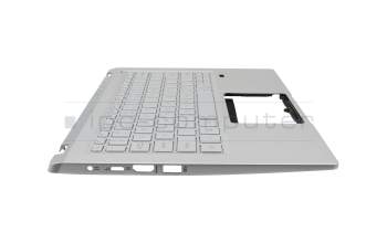 Teclado incl. topcase US (Inglés) plateado/plateado con retroiluminacion original para Acer Swift 3 (SF314-43)