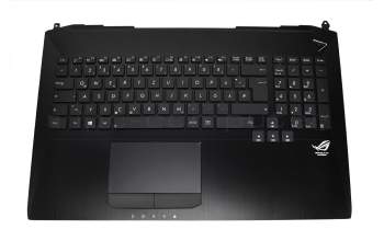 Teclado incl. topcase negro/negro con retroiluminacion original para Asus ROG G750JZ