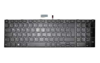 V000281890 teclado original Toshiba DE (alemán) negro/negro/mate con retroiluminacion