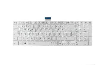 V000351790 teclado original Toshiba DE (alemán) blanco/blanco brillante