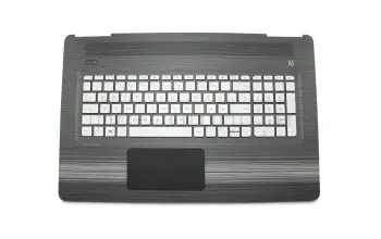 V150646JS1 teclado incl. topcase original Sunrex DE (alemán) plateado/negro con retroiluminacion
