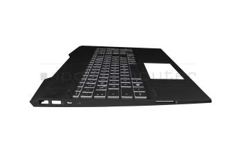 V162602NS1 teclado incl. topcase original HP DE (alemán) negro/blanco/negro con retroiluminacion