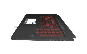 V170762EE1 FR teclado incl. topcase original Sunrex FR (francés) negro/rojo/negro con retroiluminacion