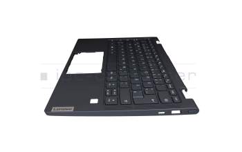 V172320HK1-GR teclado incl. topcase original Lenovo DE (alemán) azul/azul con retroiluminacion (Abyss Blue)