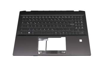V203122NK2 teclado incl. topcase original Sunrex DE (alemán) negro/negro con retroiluminacion