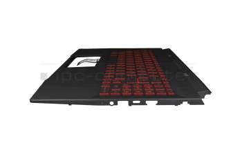 V203222FK2 teclado incl. topcase original Sunrex DE (alemán) negro/rojo/negro con retroiluminacion