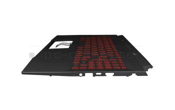 V2032F teclado incl. topcase original MSI DE (alemán) negro/rojo/negro con retroiluminacion