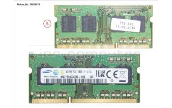 Fujitsu MEMORY 4GB DDR3-1600 SO LV para Fujitsu Futro S920