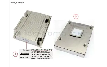 Fujitsu V26898-B1034-V10 HEATSINK 1U CEL C