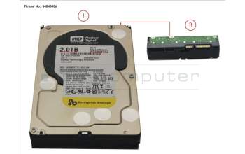Fujitsu HDD 2TB BC-SATA 7.2K 3.5\' para Fujitsu Celsius J550/2