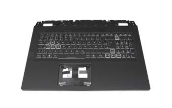 YH2021.12.22 A teclado incl. topcase original Acer DE (alemán) negro/blanco/negro con retroiluminacion